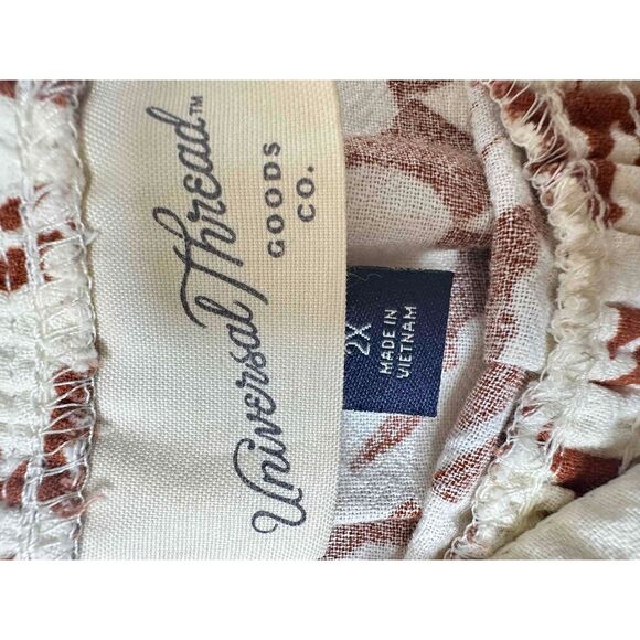 Universal Thread Goods Co Skirt Womens Size 2X Brown Floral A Line Midi Tiered - Picture 2 of 8